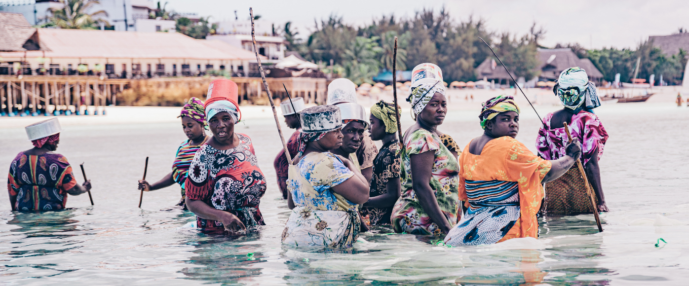 Senegal ladies in sea